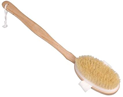 Natural Long Wood Wooden Body Brush Massager Bath Shower Back Spa Scrubber